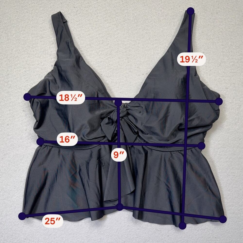 Raisins Curve Trendy Plus Topanga Ruffle-Trim Bikini Top black 18W $58 - Picture 3 of 11